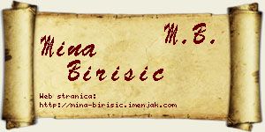 Mina Birišić vizit kartica